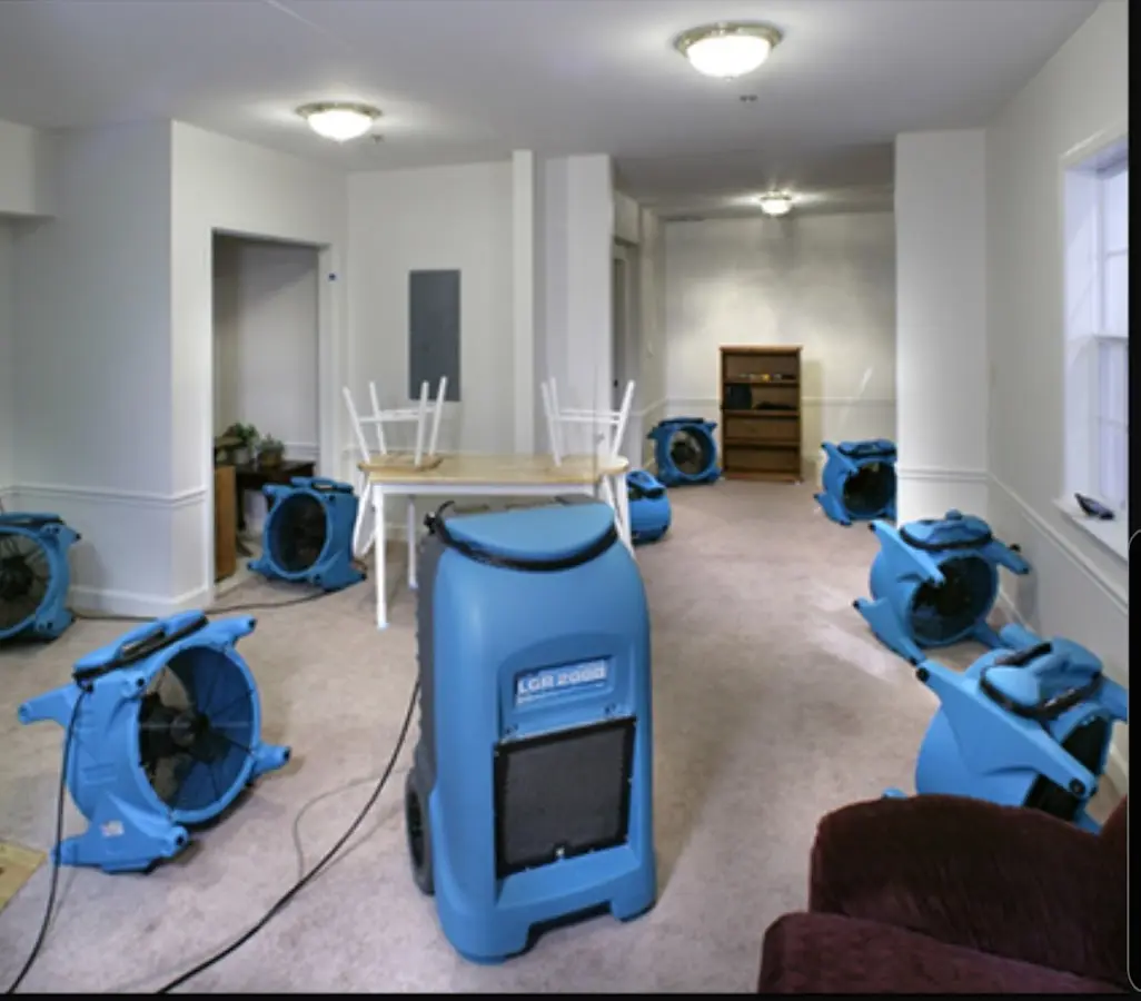 Air movers and dehumidifier setup for Water Extraction & Removal in Pasadena Hills
